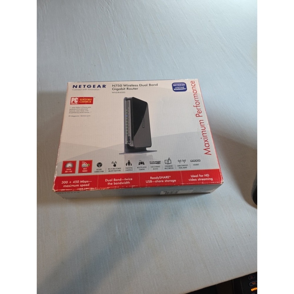 Netgear N750 Wireless Dual Band Gigabit Router WNDR4000 Black WiFi 300+450 Mbps